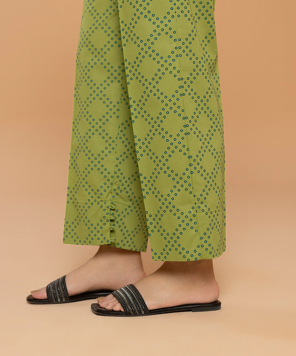 Sapphire - Printed Cambric Straight Pants