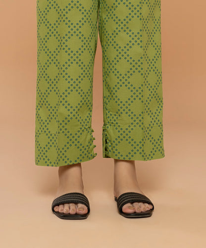 Sapphire - Printed Cambric Straight Pants