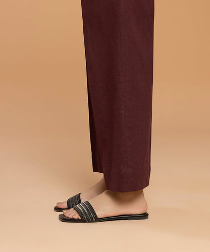 Sapphire - Solid Cotton Straight Pants