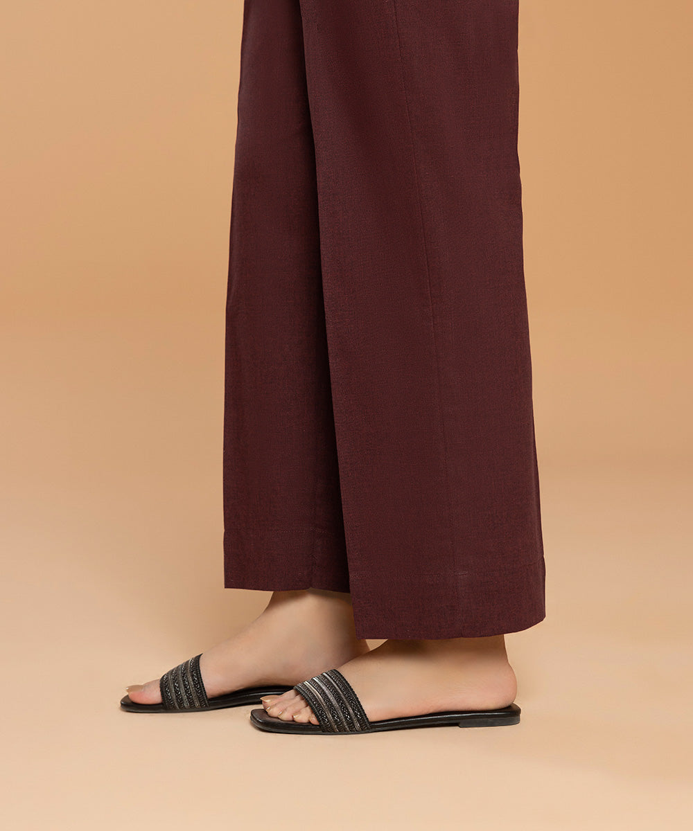 Sapphire - Solid Cotton Straight Pants