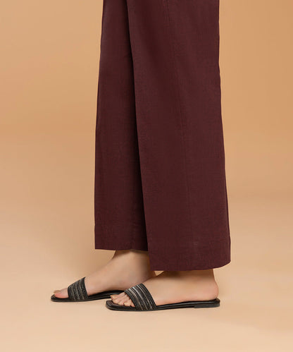Sapphire - Solid Cotton Straight Pants