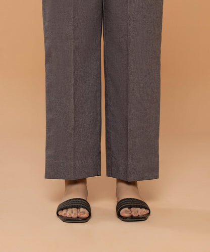 Sapphire - Solid Cotton Straight Pants