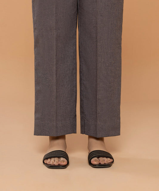 Sapphire - Solid Cotton Straight Pants