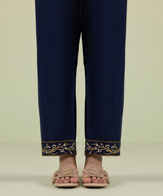 Sapphire - Embroidered Cottel Straight Pants