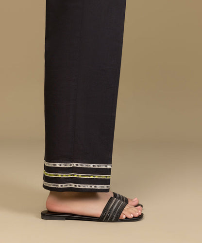 Sapphire - Embroidered Cambric Straight Pants