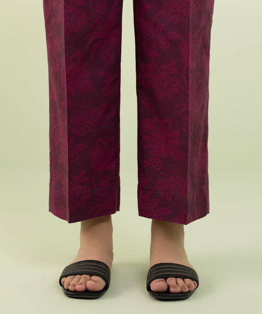 Sapphire - Printed Cambric Straight Pants