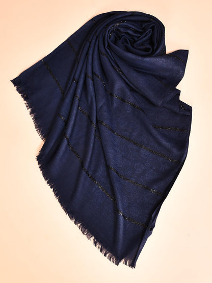 Stripped Glitter Viscose Scarf