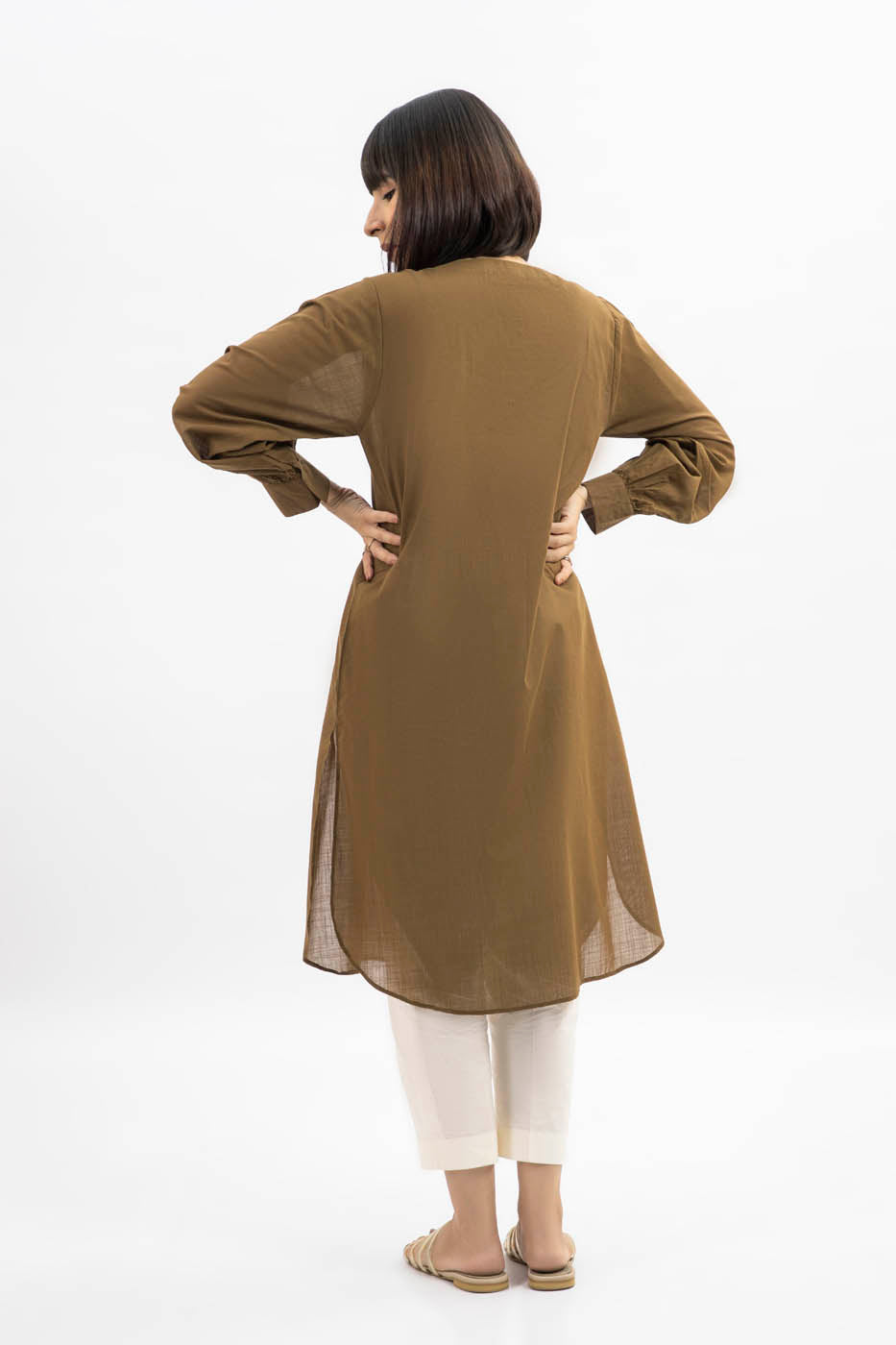 Dyed Slub Lawn Kurti