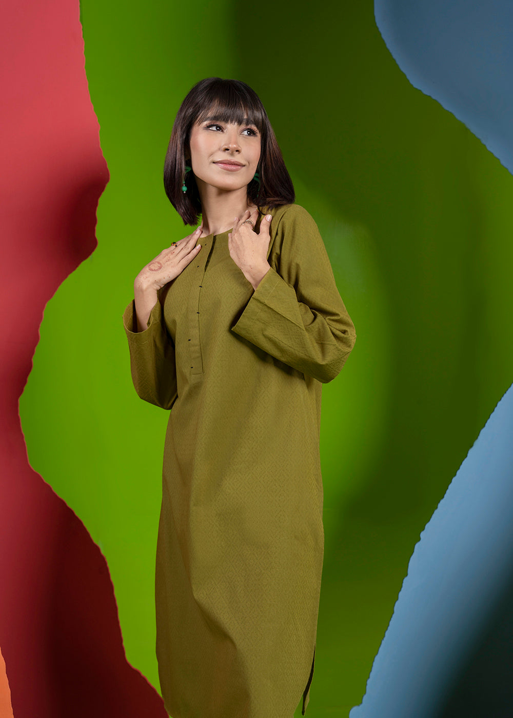Dyed Dobby Kurti
