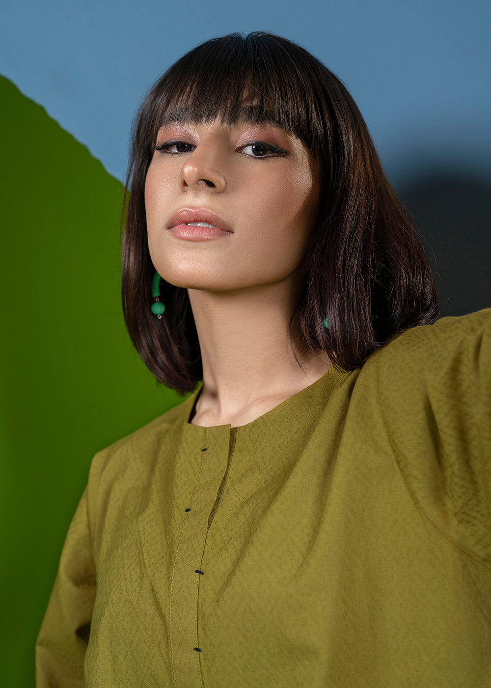 Dyed Dobby Kurti