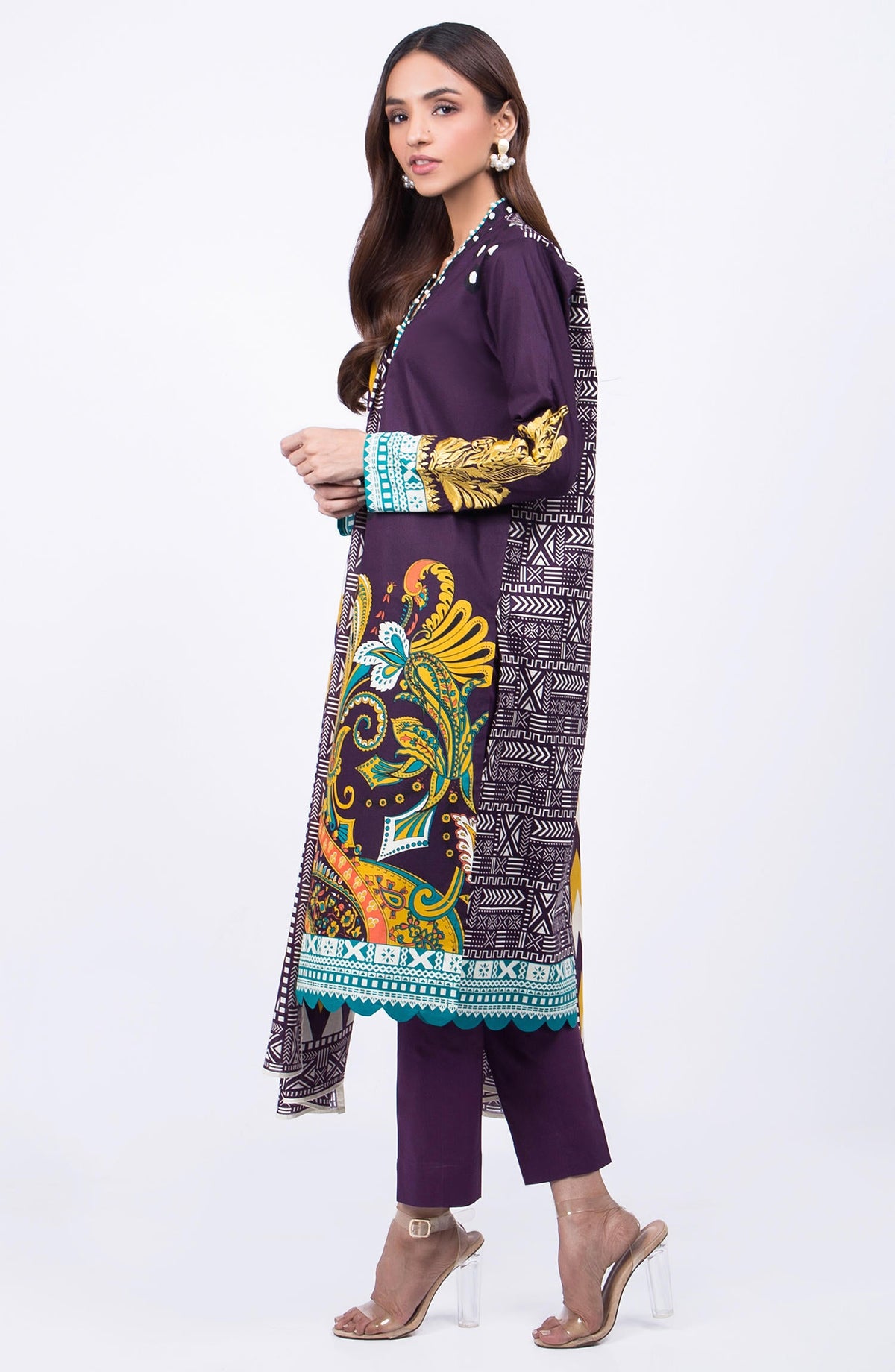 Orient - Unstitched 3 Piece Embroidered Lawn Suit