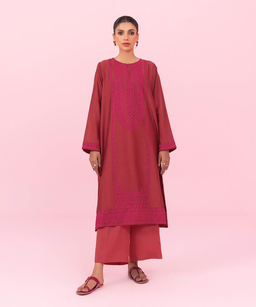 Sapphire - 2 Piece - Embroidered Raw Silk Suit