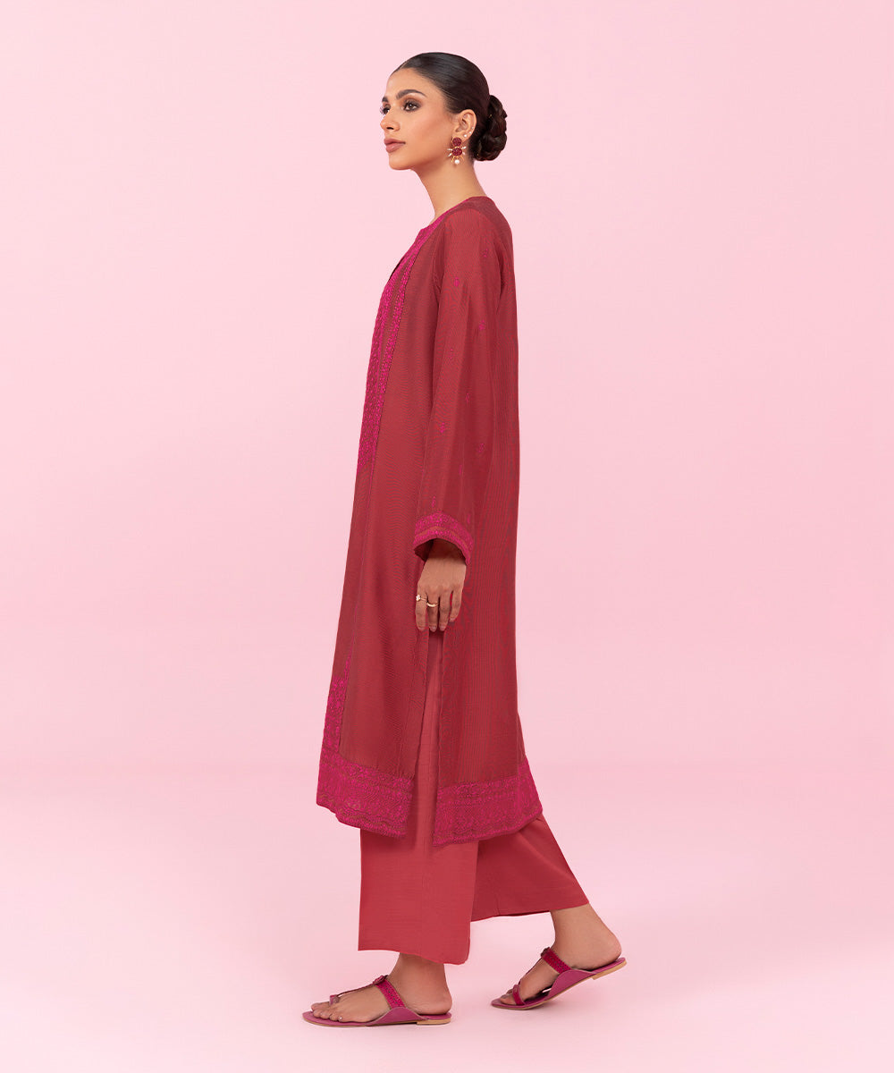 Sapphire - 2 Piece - Embroidered Raw Silk Suit