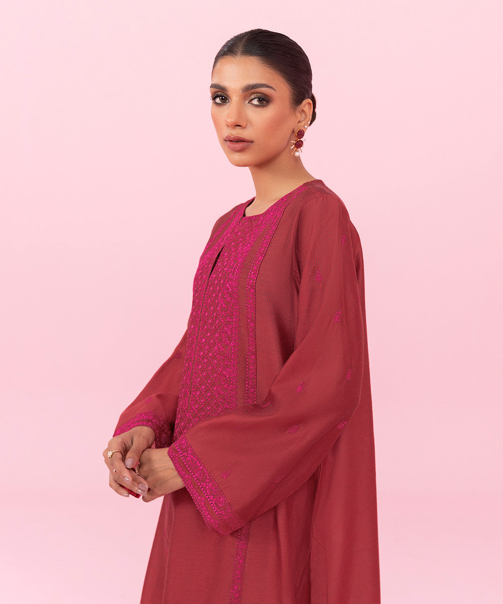 Sapphire - 2 Piece - Embroidered Raw Silk Suit