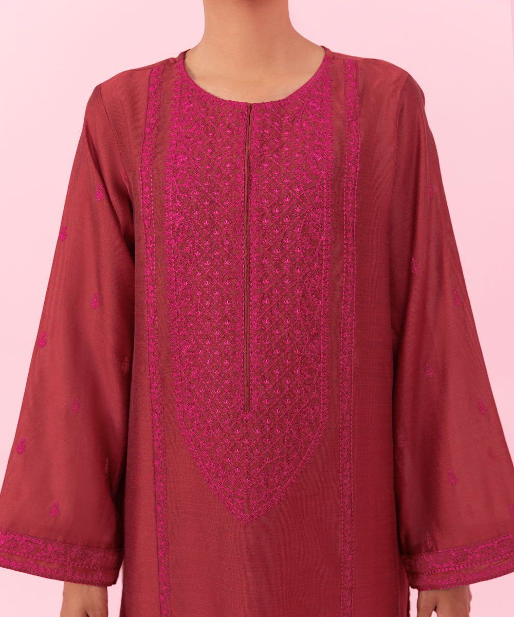 Sapphire - 2 Piece - Embroidered Raw Silk Suit