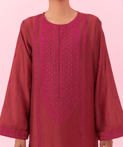 Sapphire - 2 Piece - Embroidered Raw Silk Suit