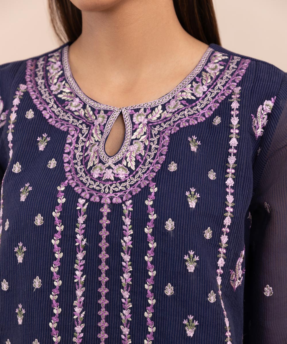 Sapphire - 2 Piece - Embroidered Karandi Suit