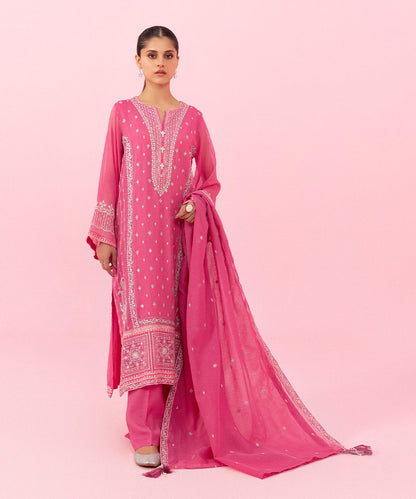 Sapphire - 3 Piece - Embroidered Khaddi Net Suit
