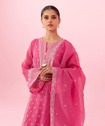Sapphire - 3 Piece - Embroidered Khaddi Net Suit
