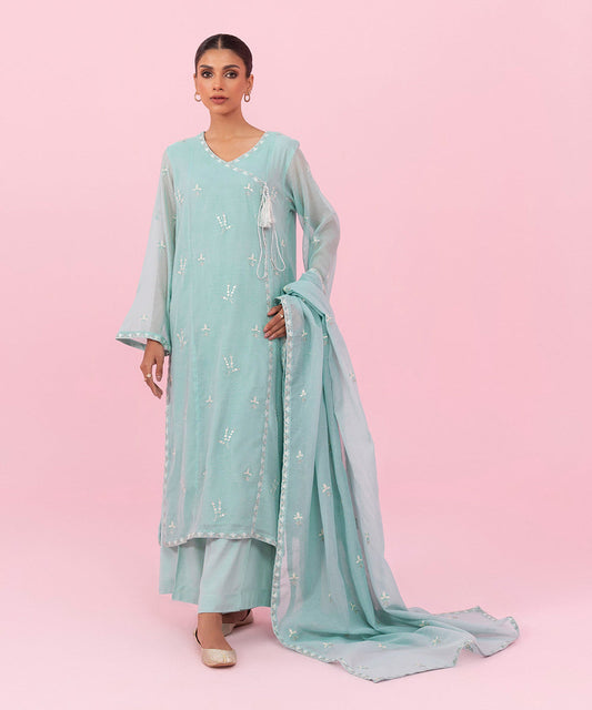 Sapphire - 3 Piece - Embroidered Khaddi Net Suit