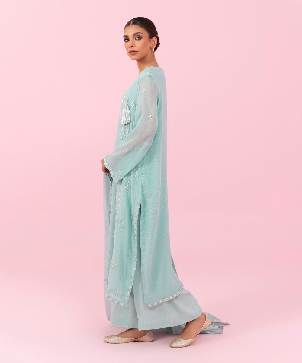 Sapphire - 3 Piece - Embroidered Khaddi Net Suit