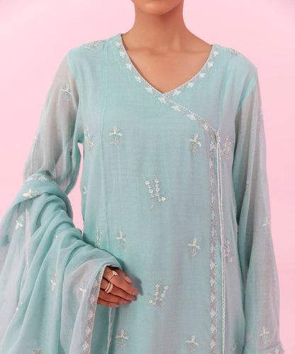 Sapphire - 3 Piece - Embroidered Khaddi Net Suit