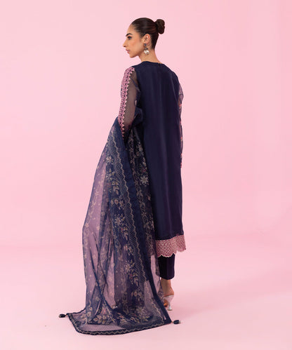 Sapphire - 3 Piece - Embroidered Organza Suit