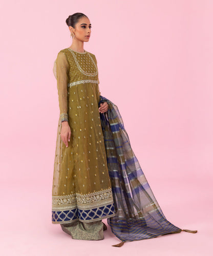 Sapphire - 2 Piece - Embroidered Organza Suit