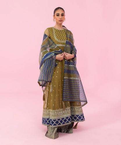 Sapphire - 2 Piece - Embroidered Organza Suit