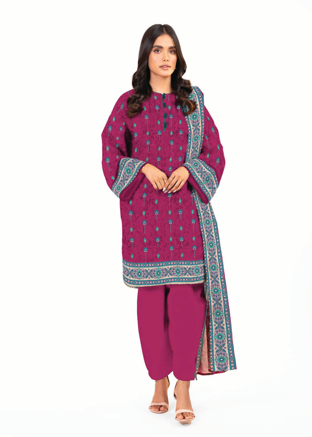 3 Pc Printed Lawn Suit With Lawn Dupatta