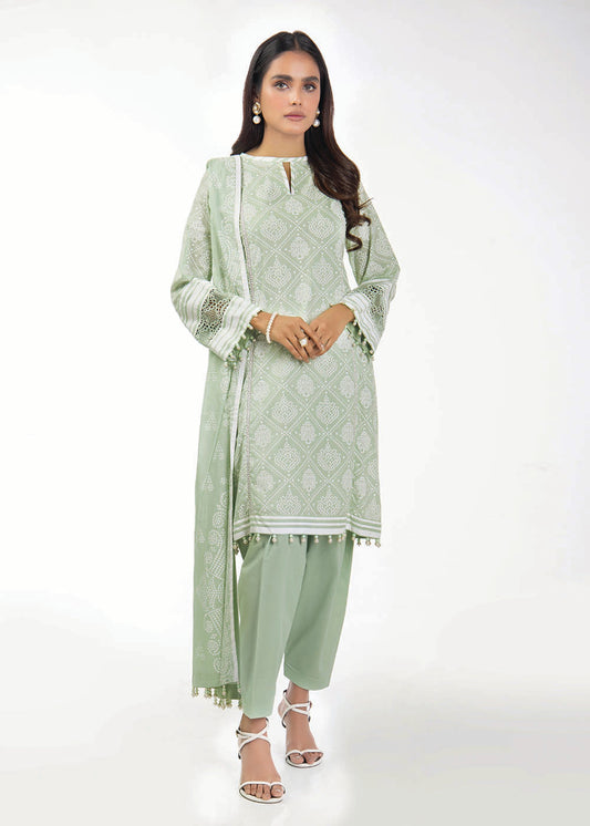 3 Pc Printed Lawn Suit With Lawn Dupatta