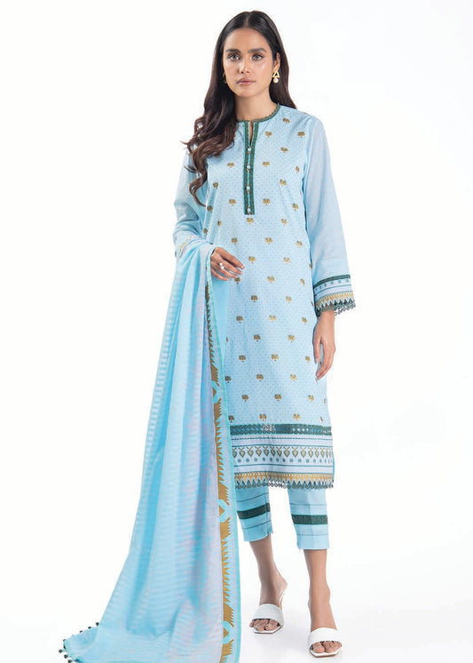 Three Piece Printed Lawn Suit With Lawn Dupatta