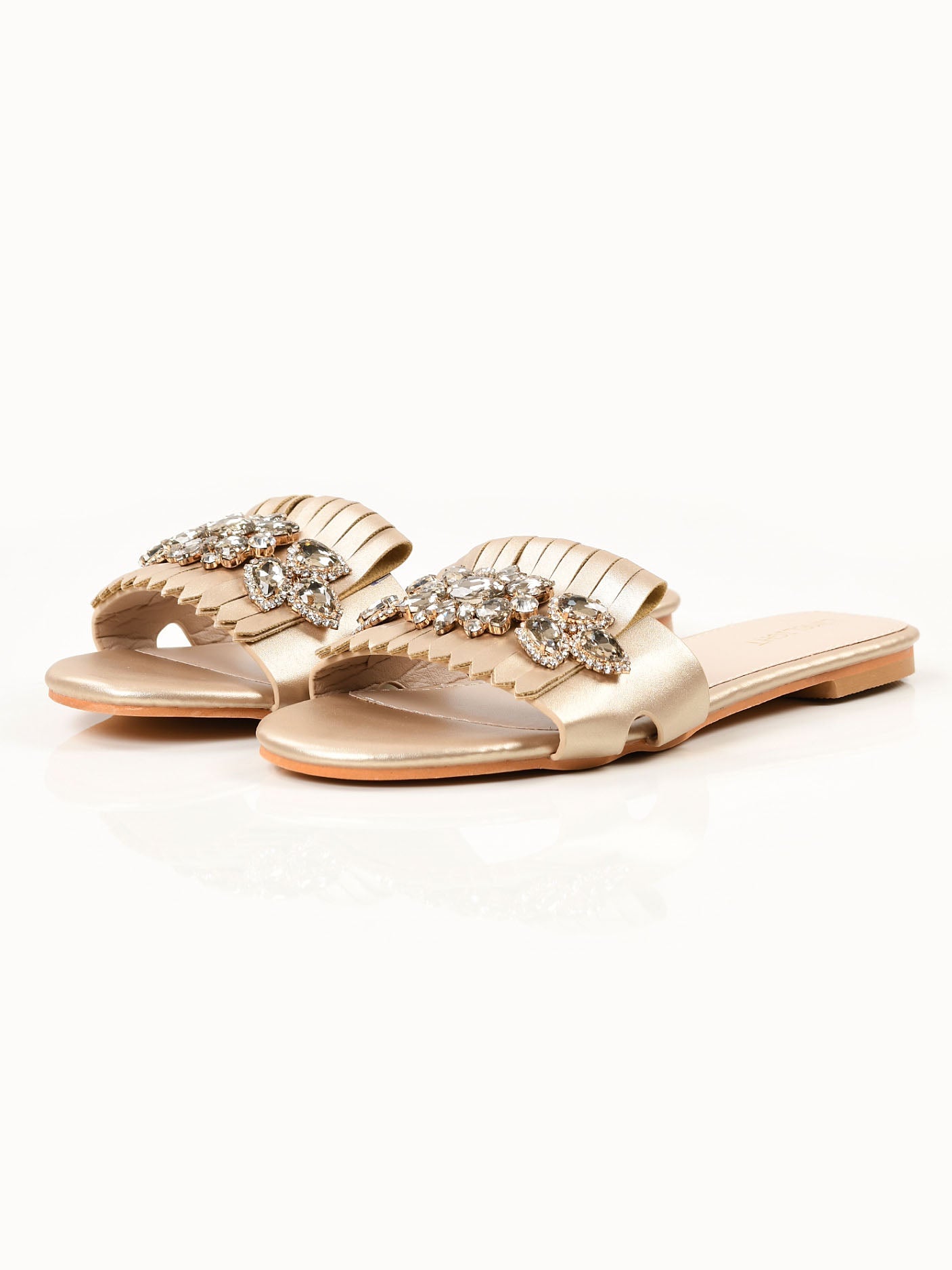 Limelight - Stone Fringe Slides - Gold