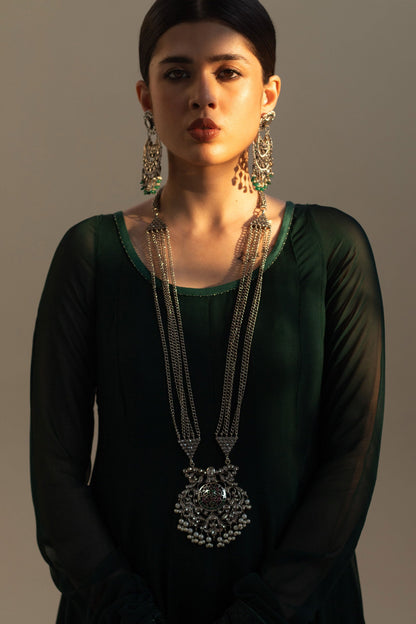 SILVER PLATED KUNDAN NECKLACE