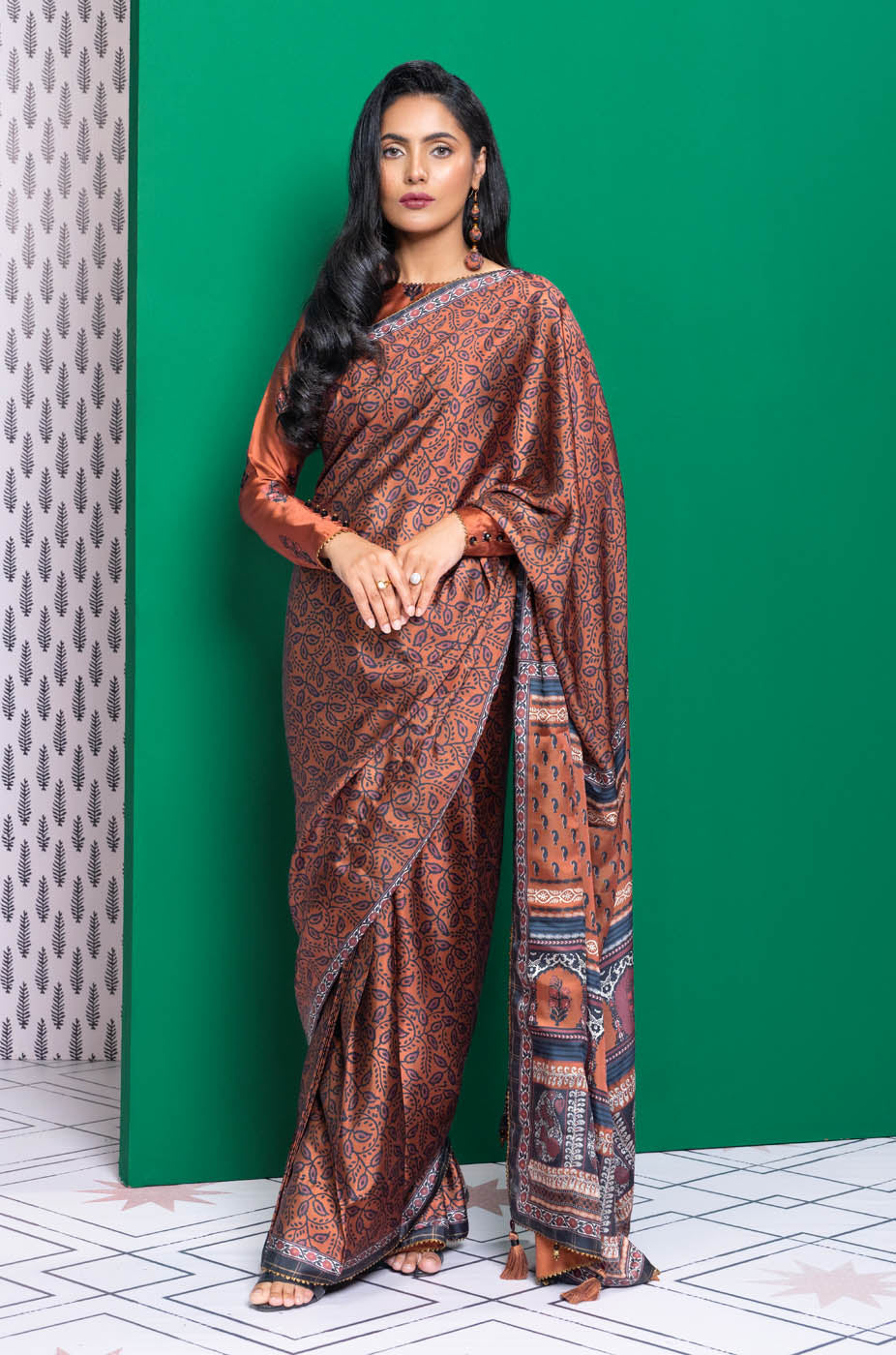 Printed Chamois Silk Saari