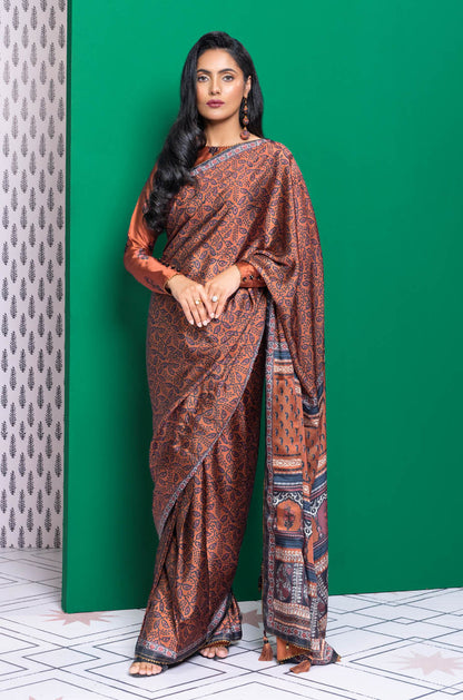 Printed Chamois Silk Saari