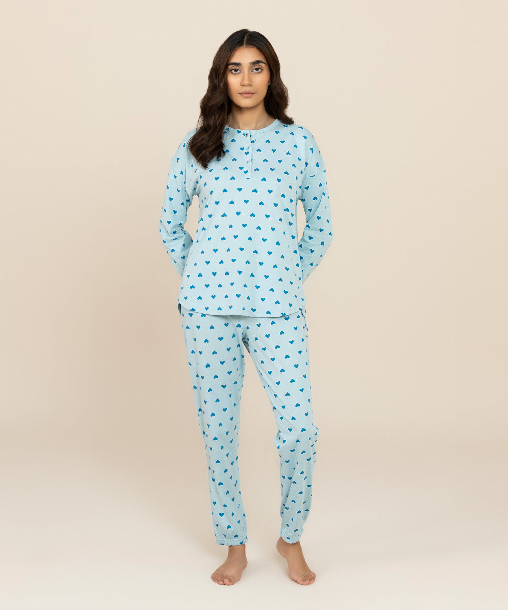 Sapphire - Heart Printed Jersey Pj Set