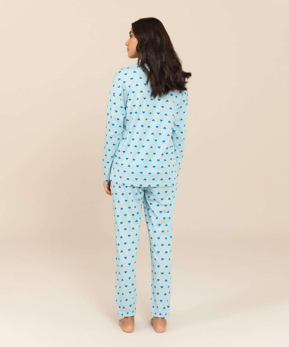 Sapphire - Heart Printed Jersey Pj Set