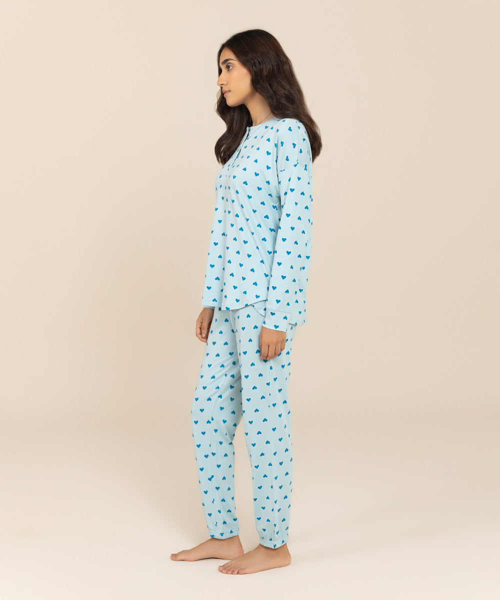 Sapphire - Heart Printed Jersey Pj Set