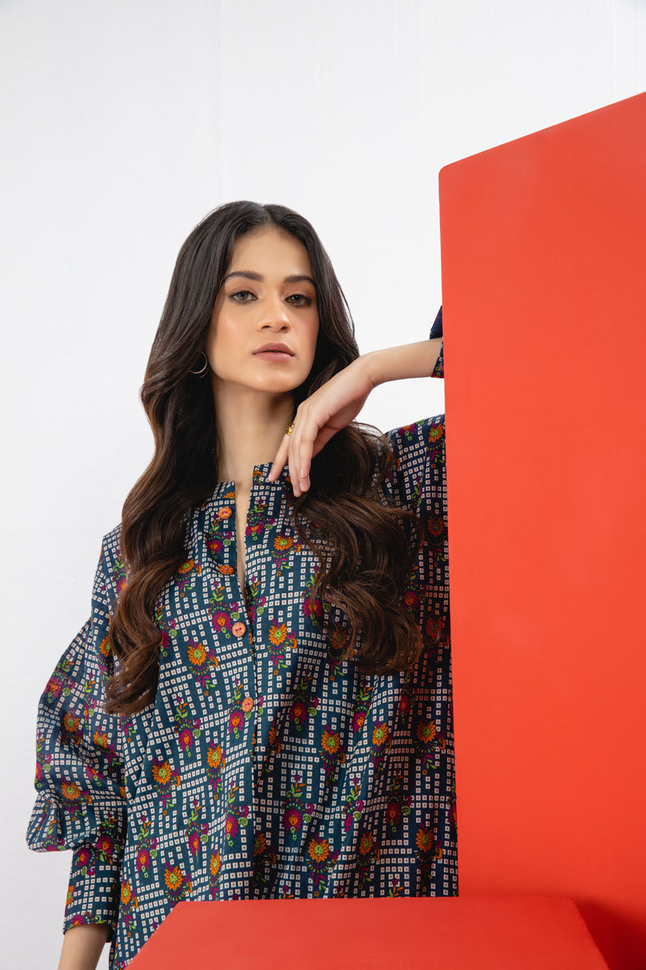 1 Pc Printed Cambric Shirt