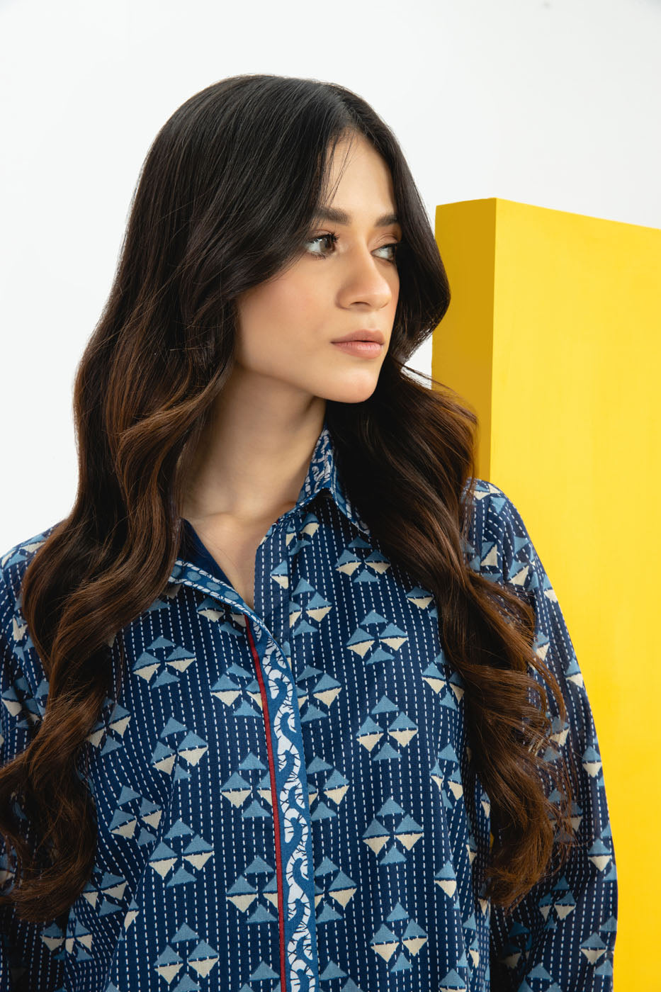 2 Pc Printed Cambric Suit With Cambric Trouser