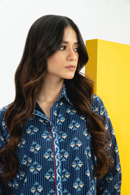 2 Pc Printed Cambric Suit With Cambric Trouser