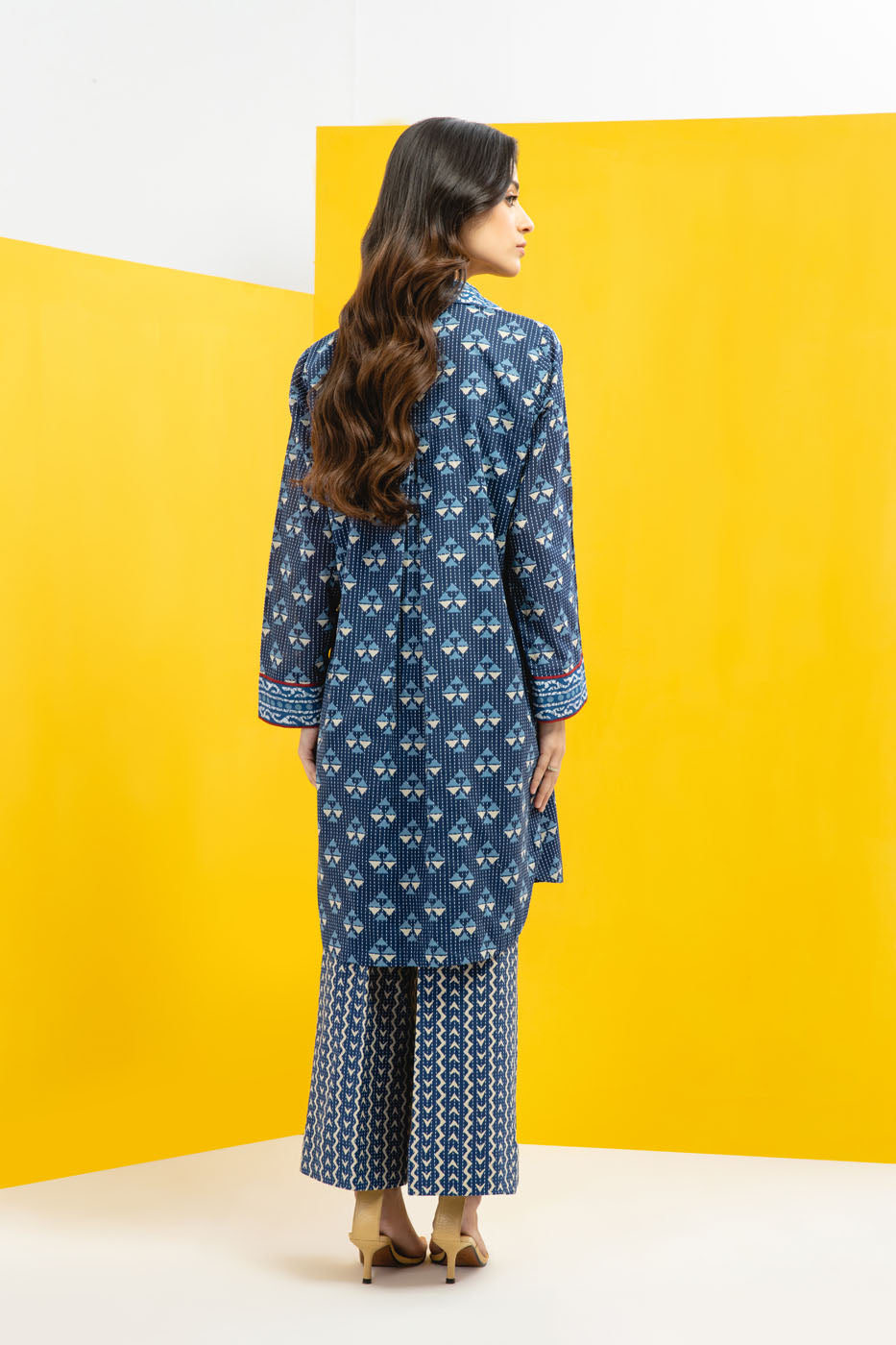 2 Pc Printed Cambric Suit With Cambric Trouser