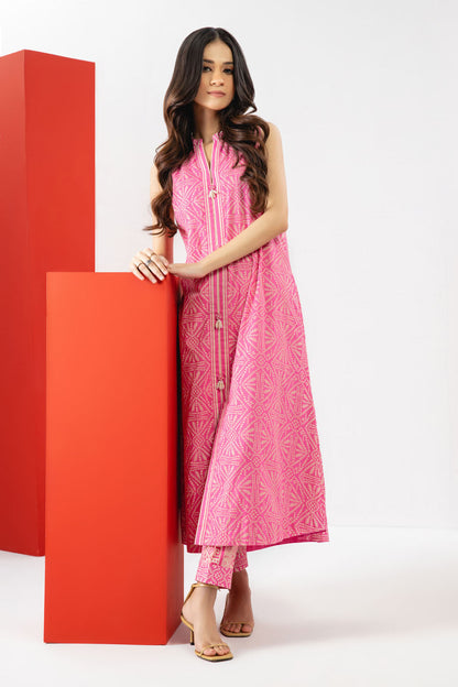 2 Pc Printed Cambric Suit With Cambric Trouser