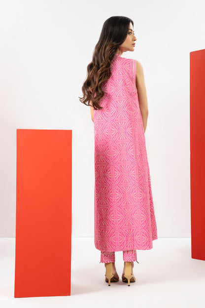 2 Pc Printed Cambric Suit With Cambric Trouser