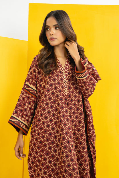 2 Pc Printed Cambric Suit With Cambric Trouser