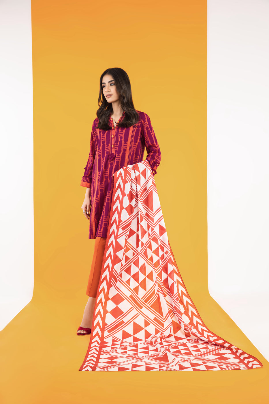 1 Pc Printed  Lawn Dupatta