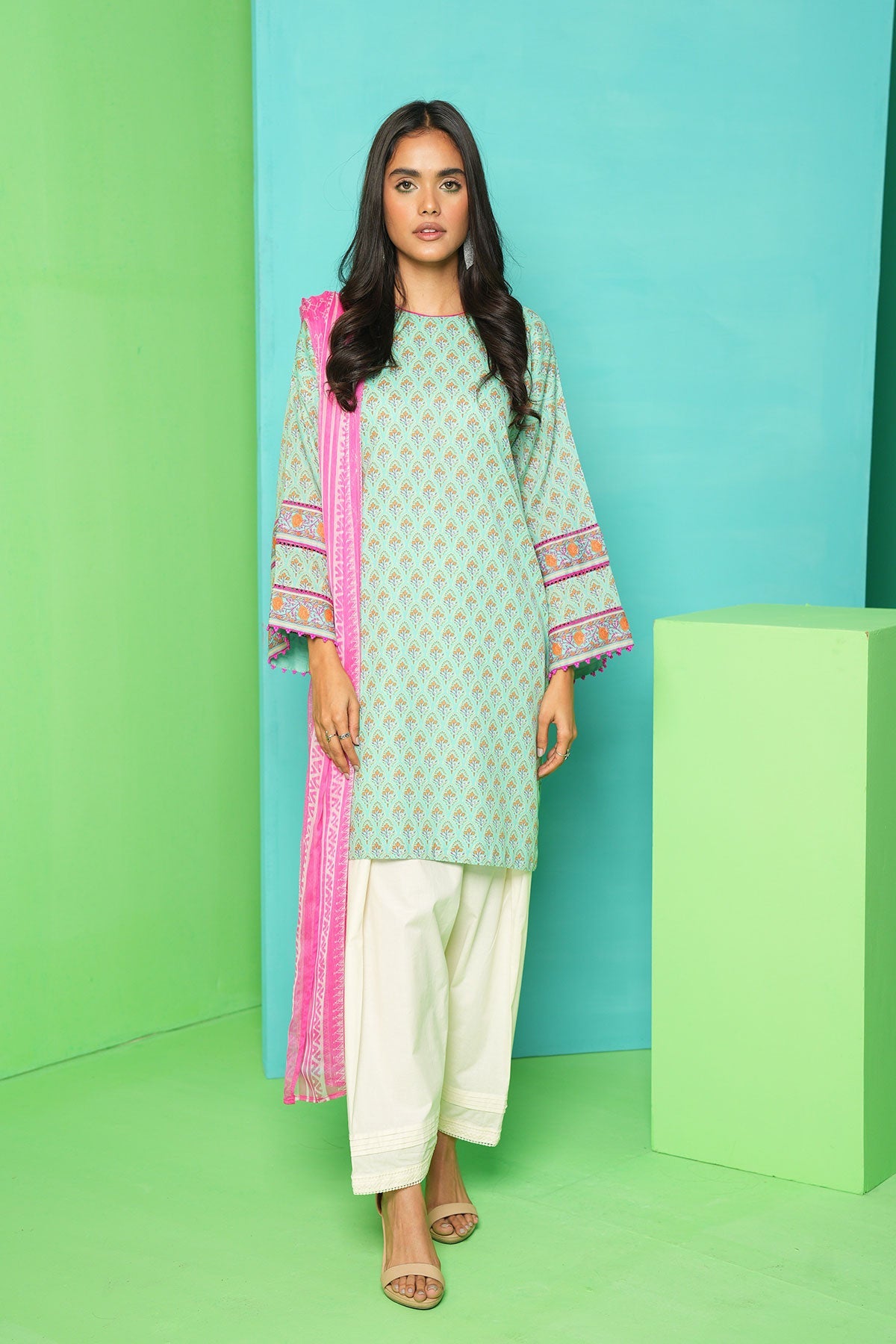 1 Pc Printed Chiffon Dupatta