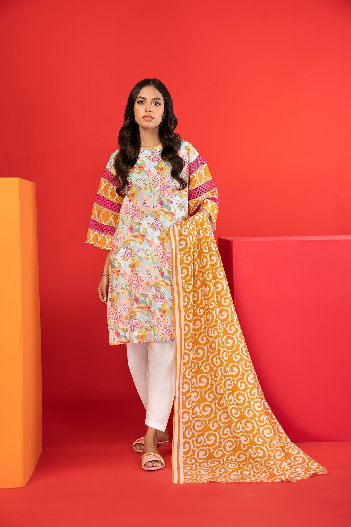 1 Pc Printed Lawn Dupatta