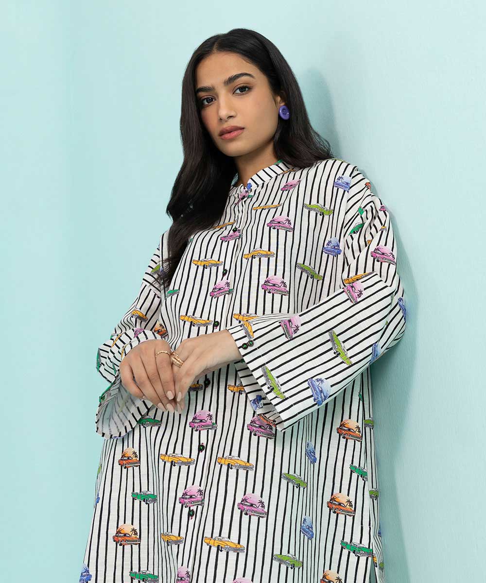 Sapphire - Printed Khaddar Shirt